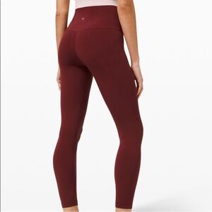 Lululemon “Align” High-Rise Pant, 23” crop; Merlot colorway; size 4